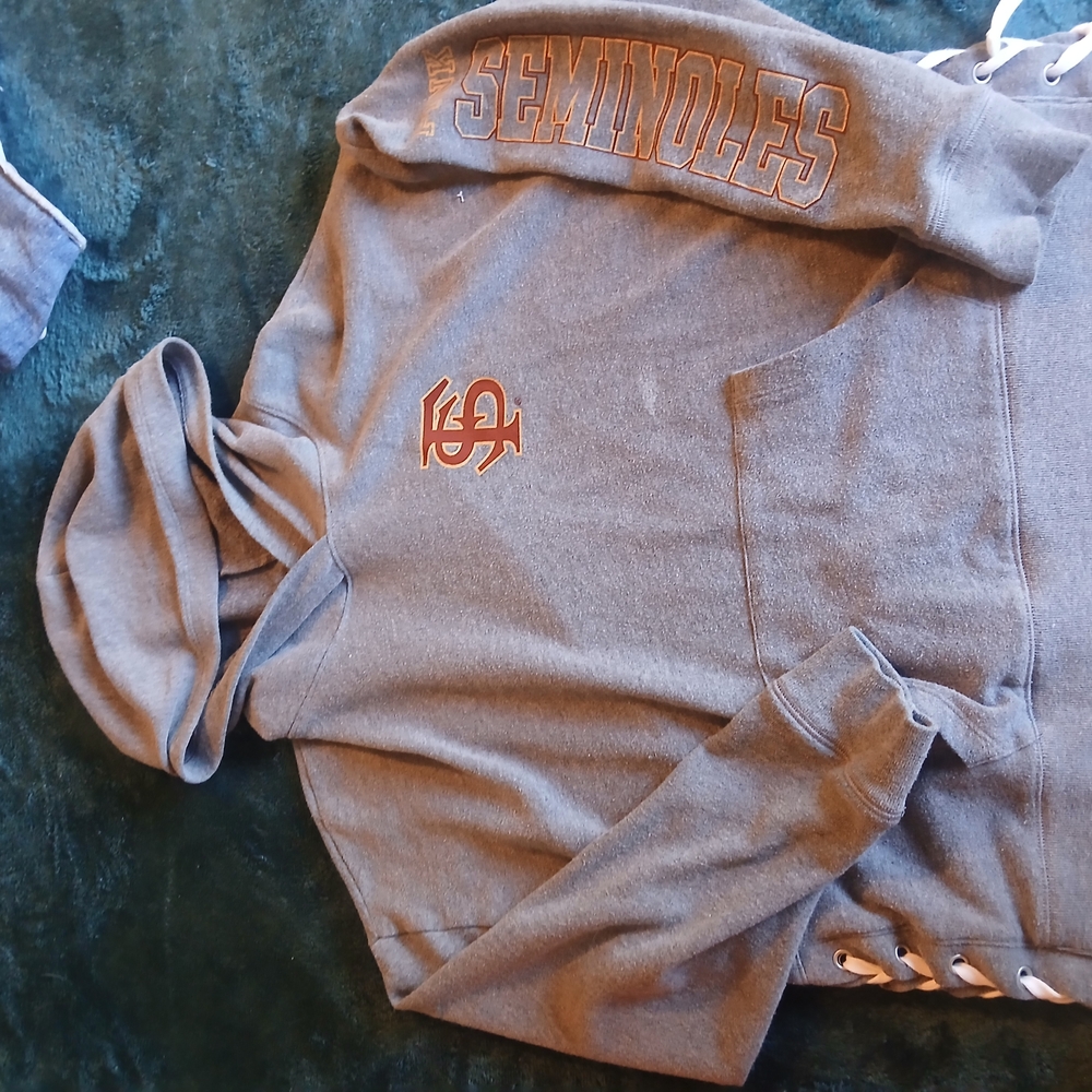 Gray Seminoles Hoodie with Lace-Up Sides